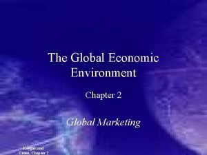 The Global Economic Environment Chapter 2 Global Marketing