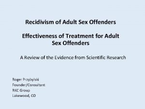 Cognitive behavioral therapy for sex offenders