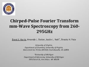 ChirpedPulse Fourier Transform mmWave Spectroscopy from 260295 GHz