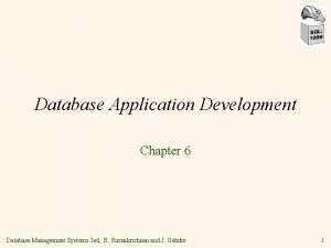 Database Application Development Chapter 6 Database Management Systems