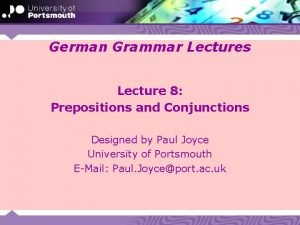 Conjunctions and prepositions