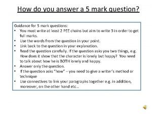How to write 5 marks questions in english