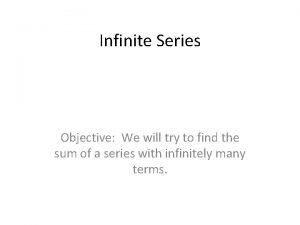 Sum of infinite series