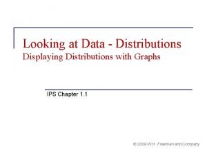 Displaying distributions with graphs Displaying distributions with graphs