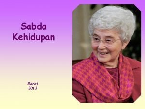 Sabda Kehidupan Maret 2013 Barangsiapa di antara kamu