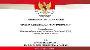MENTERI DALAM NEGERI REPUBLIK INDONESIA ARAHAN MENTERI DALAM