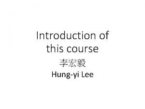 Hung yi lee
