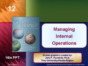 12 Managing Chapter Title Internal Operations 16e PPT