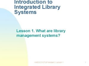 Modules for library management system