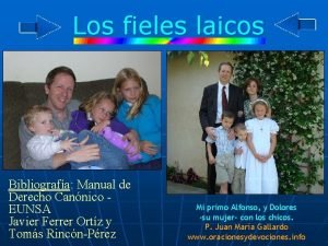 Los fieles laicos Bibliografa Manual de Derecho Cannico