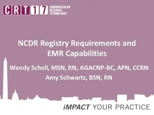 Does cms use ncdr registry