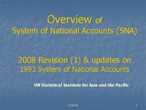 System of national accounts (sna)
