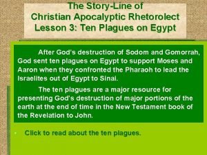The StoryLine of Christian Apocalyptic Rhetorolect Lesson 3
