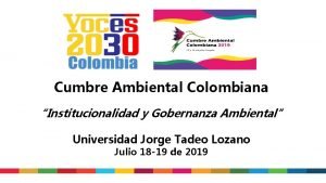 Gobernanza ambiental en colombia