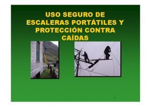 USO SEGURO DE ESCALERAS PORTTILES Y PROTECCIN CONTRA