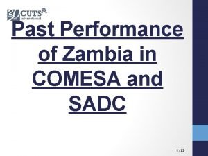 Past Performance of Zambia in COMESA and SADC