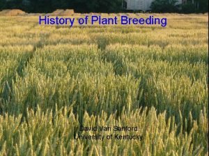 History of plant breeding