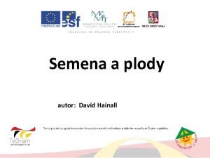 Semena a plody autor David Hainall Semena a