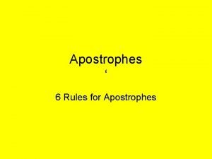Apostrophes rules