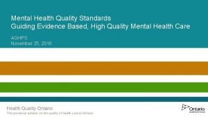 Hqo quality standards