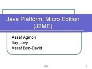Java platform micro edition
