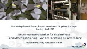 Borderstep Impact Forum Impact Investment fr grne Startups