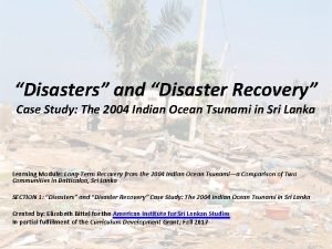 Disaster recovery case study examples