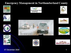 Emergency Management in Northumberland County 07 December 2020