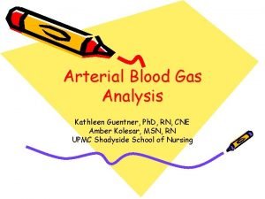 Arterial Blood Gas Analysis Kathleen Guentner Ph D