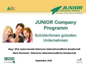 JUNIOR Company Programm Schlerinnen grnden Unternehmen Mag a