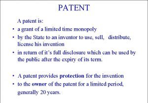 Patents are granted for a new