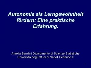 Autonomie als Lerngewohnheit frdern Eine praktische Erfahrung Amelia