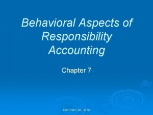 Aspects of responsibility Aspects of responsibility