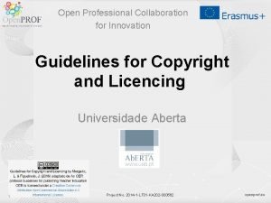 Open Professional Collaboration for Innovation Guidelines for Copyright