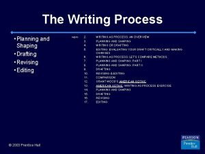 Writing brainstorming planning drafting and editing