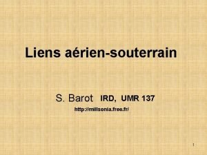 Liens ariensouterrain S Barot IRD UMR 137 http