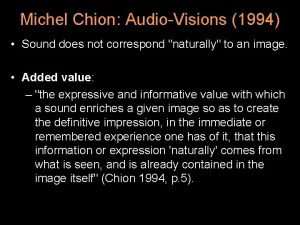 Michel chion synchresis Michel chion synchresis