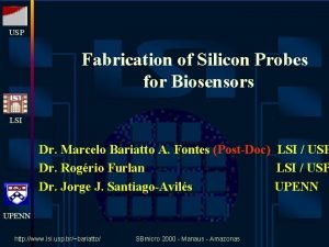 USP Fabrication of Silicon Probes for Biosensors LSI