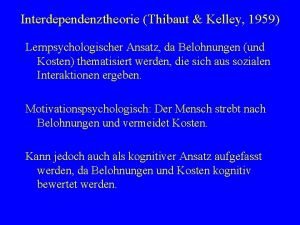 Thibaut and kelley 1959