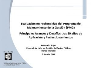 Evaluacin en Profundidad del Programa de Mejoramiento de