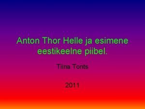 Anton thor helle
