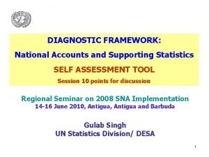 DIAGNOSTIC FRAMEWORK National Accounts and Supporting Statistics SELF