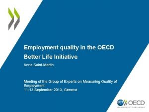 Oecd job quality framework