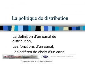 Politique de distribution