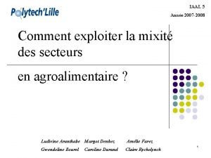 IAAL 5 Anne 2007 2008 Comment exploiter la