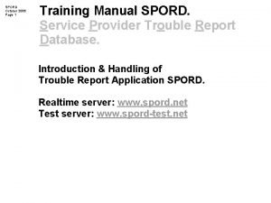 Spord test