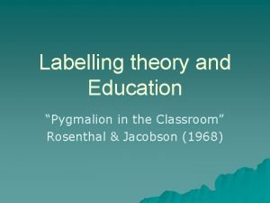 Labelling theory in education