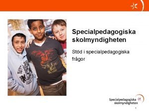 Specialpedagogiska skolmyndigheten Std i specialpedagogiska frgor 1 Tillgnglighet