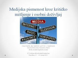 Medijska pismenost kroz kritiko miljenje i osobni doivljaj