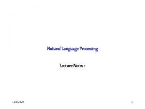 Natural language processing nlp - theory lecture